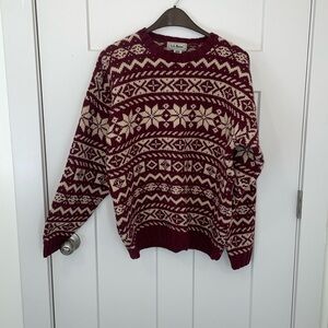 L.L. Bean Holiday Snowflake Wool Sweater